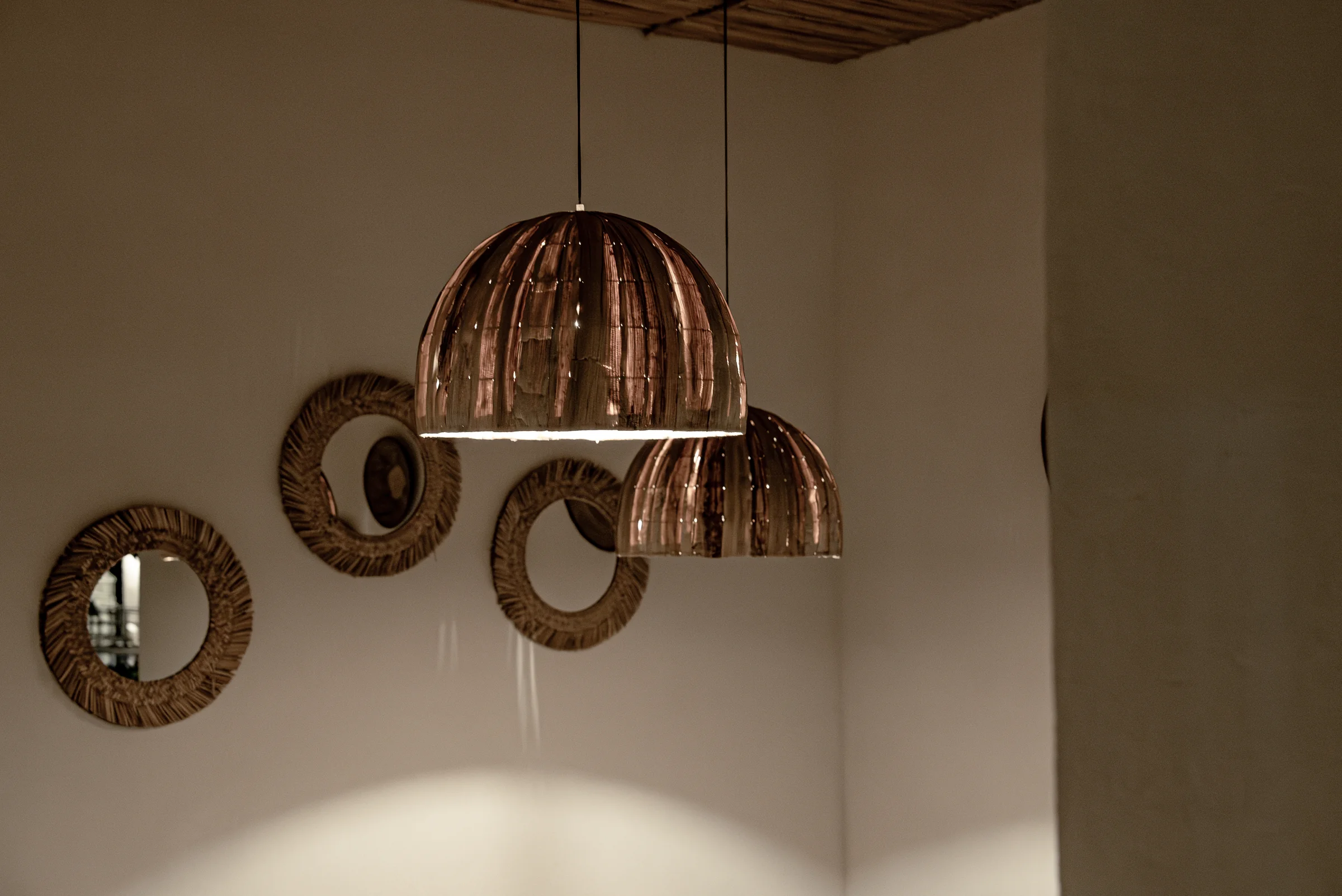 Patio pendant lights detail