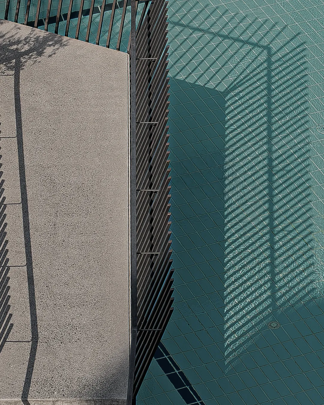 Geometric pool edge seen from above