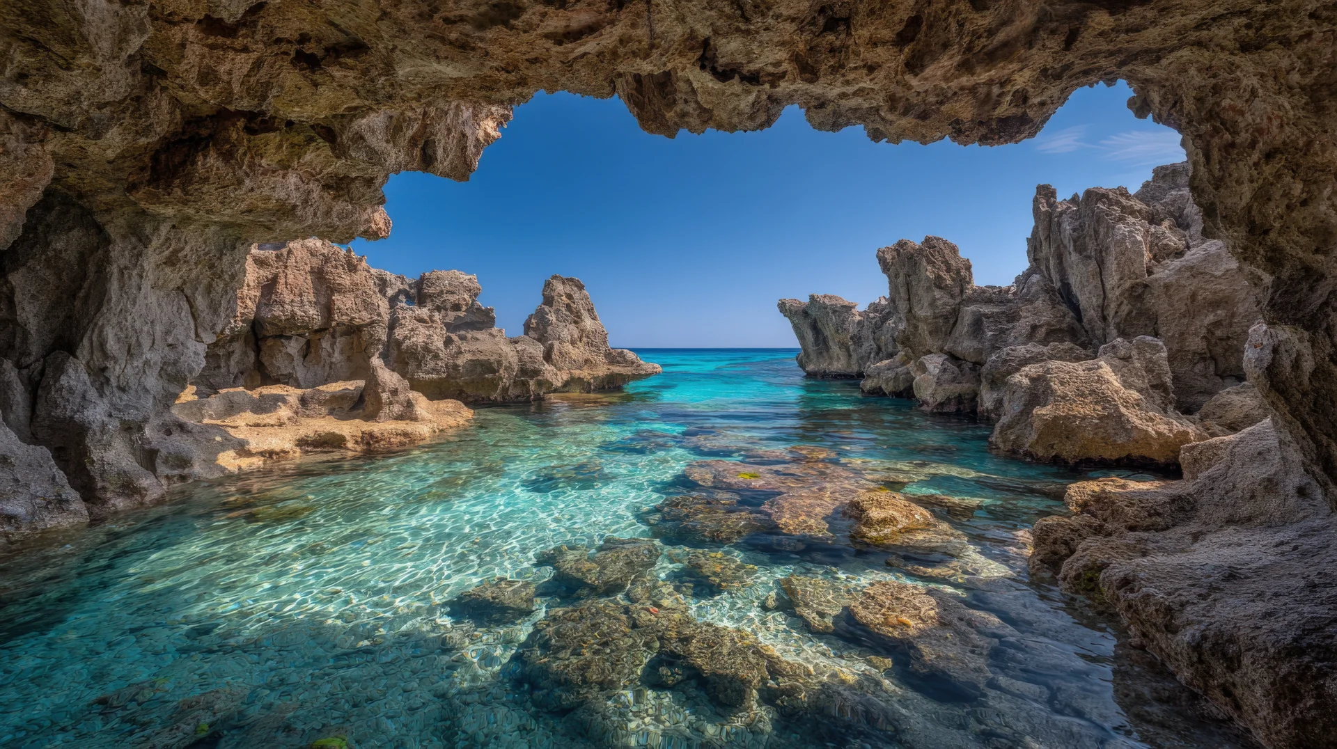 Crystal clear shallow waters